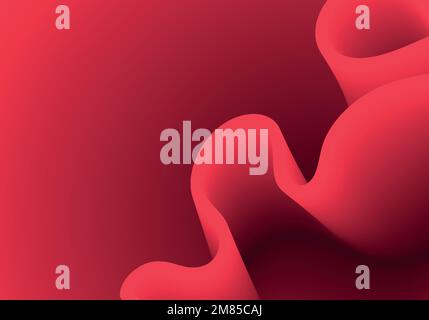 Red fluid wave. Duotone geometric compositions with gradient 3d flow shape. Innovation mode vector Stock Vector