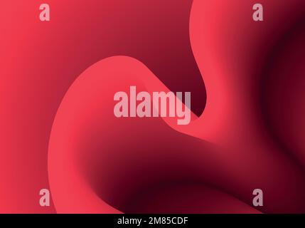 Red fluid wave. Duotone geometric compositions with gradient 3d flow shape. Innovation mode vector Stock Vector