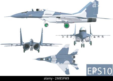 Military Fighter Jet Airplane Cartoon Vector Illustration Stock Vector
