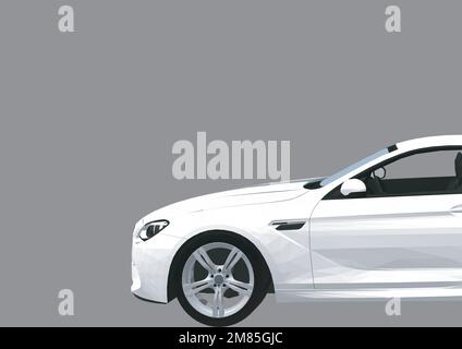 Sedan Car Isolated (side view). 3D rendering Stock Vector