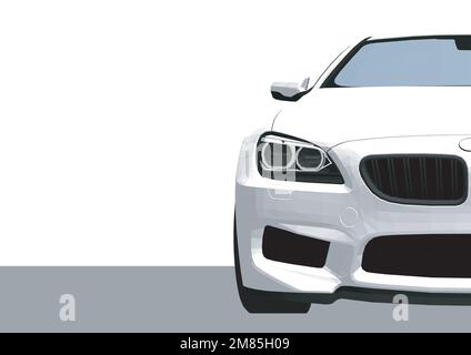 Sedan Car Isolated (side view). 3D rendering Stock Vector