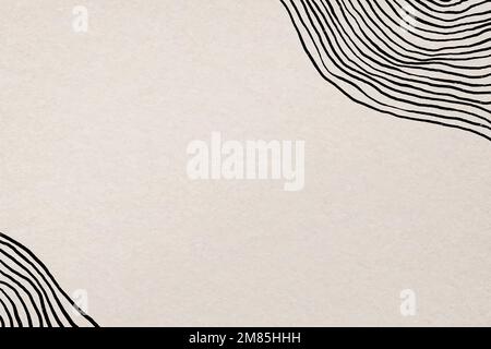 Black line background vector on beige Stock Vector