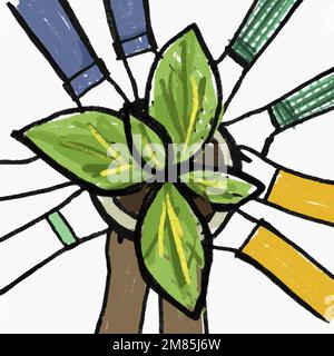 New normal hobby doodle vector, reforestation concept Stock Vector