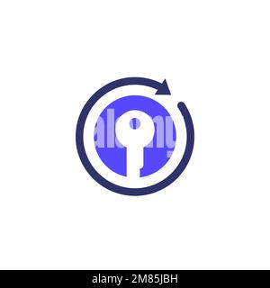 change key icon for web and apps Stock Vector