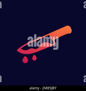 knife in blood or murder vector icon Stock Vector