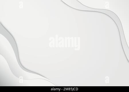 Minimal wave background vector in white abstract style Stock Vector