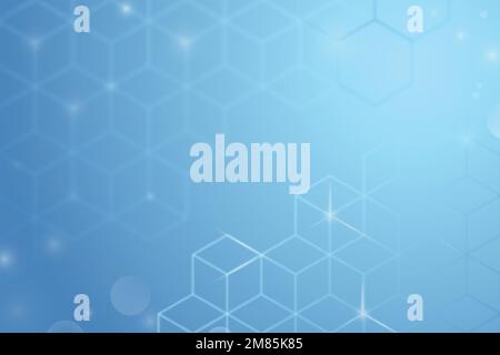 Digital background vector in blue color with cube patterns Stock Vector