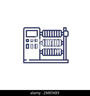 textile production line icon on white Stock Vector