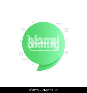 two-man saw line icon, vector Stock Vector
