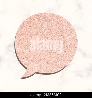 Speech bubble vector in glitter pink texture style Stock Vector