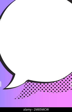 Background vector comic speech bubble, cartoon halftone style Stock Vector