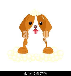 Cartoon icon dog for concept design. Thin line illustration. Pet care concept. Cute dog set. Label design. Dog, puppy, doggy, pet. Vector illustration Stock Vector