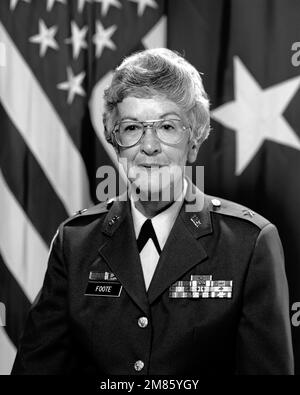 Brigadier General Evelyn P. Foote, USA (uncovered). Country: Unknown Stock Photo