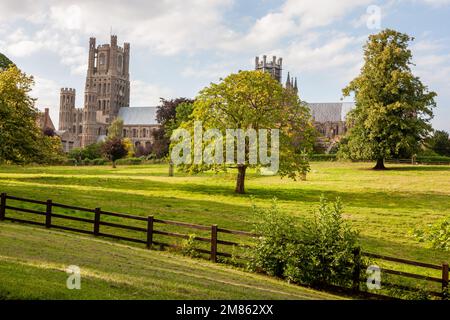 Ely Cathedral, Cambridgeshire, UK, The medieval cathedral in the East Anglian city of Ely, England, also known as the Ship of the Fens. Stock Photo