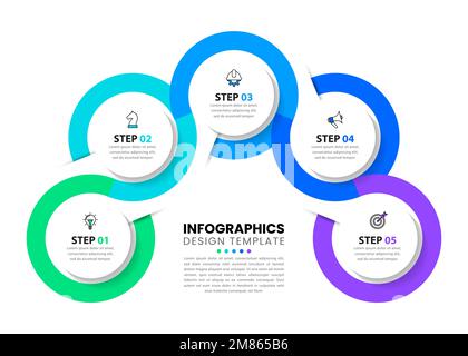 Semi circle infographic chart design template for dark theme Stock ...