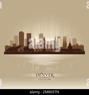 Denver Colorado city skyline vector silhouette illustration Stock Vector