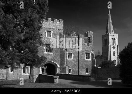 Buckden Towers also known as Buckden Palace, is a 12th-century fortified manor house, Buckden village, Cambridgeshire, England, UK Stock Photo