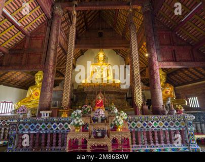 Lampang, Thailand. November 21, 2022. Wat Kaew Don Tao Suchadaram Temple. It is the primary Buddhist temple in Lampang city. Stock Photo