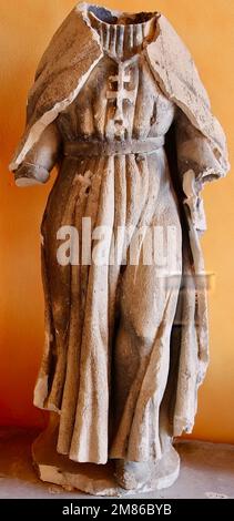 Headless ancient stone carved female sculpture Cathedral of Our Lady of Grace and Saint Julian Cuenca Castilla–La Mancha Spain Stock Photo