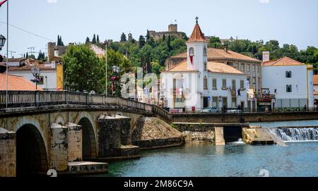 View of Tomar and the Nabao River, Santarem, Centro, Portugal Stock Photo
