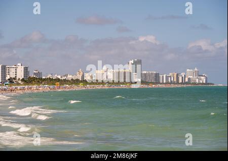 South Beach, Miami Beach. Florida. Paradise. South Pointe Park and Pier Stock Photo