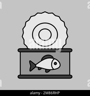 Fish isolated grayscale icon. Farm animal sign. Graph symbol for your ...