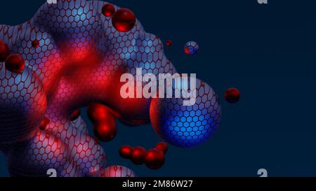 Abstract background business presentation backdrop pattern neon multicolored metaball scale texture metasphere meta ball 3d render motion design Stock Photo