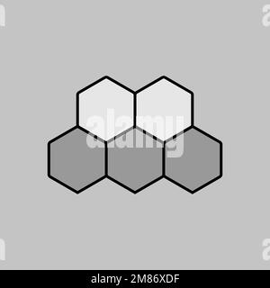 Honeycomb bee isolated grayscale icon. Farm animal sign. Graph symbol ...