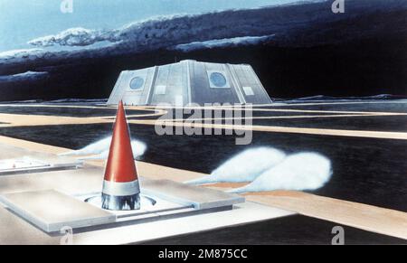 An artist's concept of Soviet Gazelle anti-ballistic missile interceptor. (Soviet Military Power, 1987). Country: Unknown Stock Photo