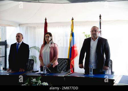 Valencia, Carabobo, Venezuela. 12th Jan, 2023. January 12, 2023. Douglas Jimenez, councilor for the AcciÃ³n DemocrÃtica political party, assumes the presidency of the municipal chamber of the San Diego municipality, in the state of Carabobo. Photo: Juan Carlos Hernandez (Credit Image: © Juan Carlos Hernandez/ZUMA Press Wire) EDITORIAL USAGE ONLY! Not for Commercial USAGE! Stock Photo