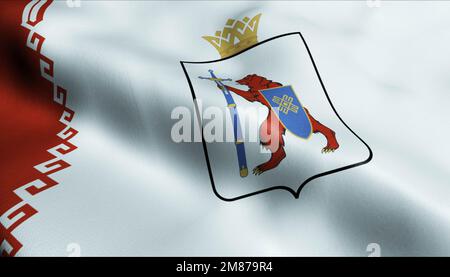 Federal subjects of Russia flag of Mari El Stock Photo