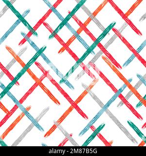 Abstract seamless pattern with colorful watercolor stripes. Vector background. Stock Vector
