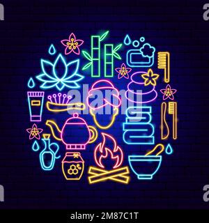 Spa Neon Concept Stock Vector