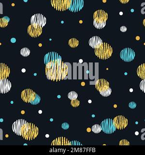Glittering dots seamless pattern. Abstract dark vector celebration background. Stock Vector