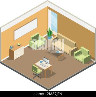 Vector isometric CEO office interior Stock Vector Image & Art - Alamy