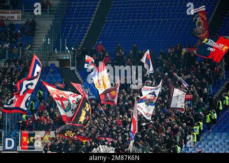 Rome, Italy, 12/01/2023, Genoa CFC Fans during the Coppa Italia