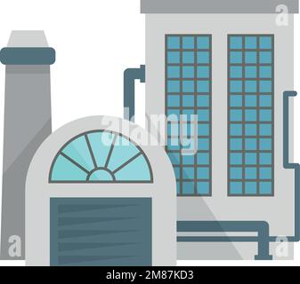 Industrial building icon. Flat power station manufacture Stock Vector