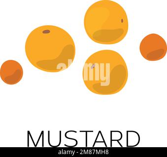 Mustard seeds icon. Vegan natural cooking spice Stock Vector