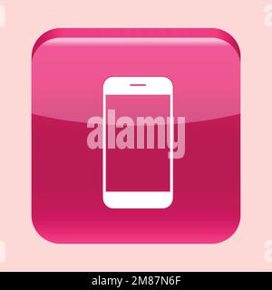 Concept of touch screen smartphone with blank interface. Element of interface on screen icons and buttons isolated on white background. Mobile phone w Stock Vector