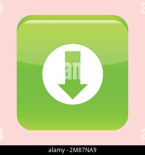 3d download icon isolated on white background. Load internet data symbol. Trendy and modern icon in 3d style for web design. Stock Vector