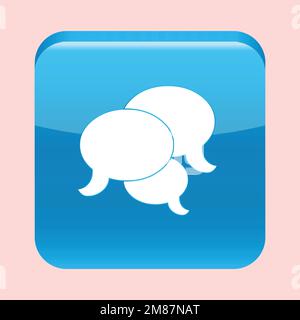 3d chat bubble icon vector illustration. stylze dialogue symbol Background isolated Stock Vector