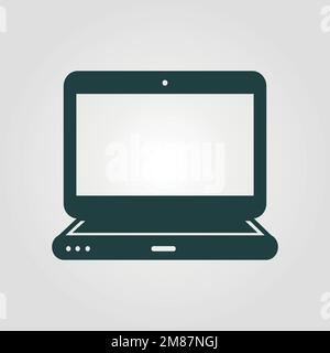 vector illustration modern laptop on a white background Stock Vector