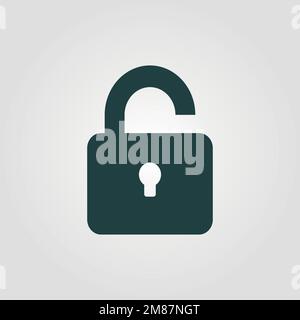 Lock Icon Isolated on Black and White Vector Graphic Stock Vector