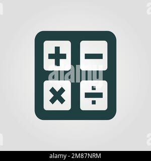 Calculator vector icon on white background. Line style Stock Vector