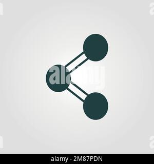 molecule vector icon. Black illustration isolated on white background for graphic and web design. Stock Vector
