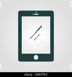 Vector Tablet icon. Flat vector illustration in black isolated on white background. EPS 10 Stock Vector