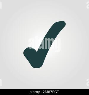 Check mark vector icon. Black illustration isolated on white background for graphic and web design. Stock Vector