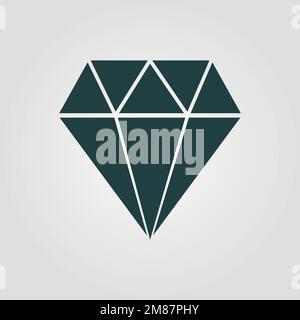 Diamond vector icon. Black illustration isolated on white background for graphic and web design. Stock Vector