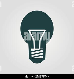 Bulb idea vector icon. Black illustration isolated on white background for graphic and web design. Stock Vector