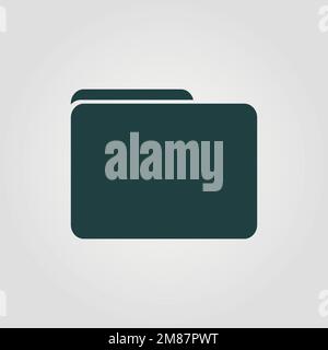 Computer folder vector icon. Black illustration isolated on white background for graphic and web design. Stock Vector